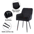 Dining Chairs Set Of 2, Upholstered Kitchen Chairs With Comfortable Seat, Velvet Dining Chairs With Armrests, Easy To Assemble And Clean, For Dining Room, Kitchen, Living Room,Black Black Velvet