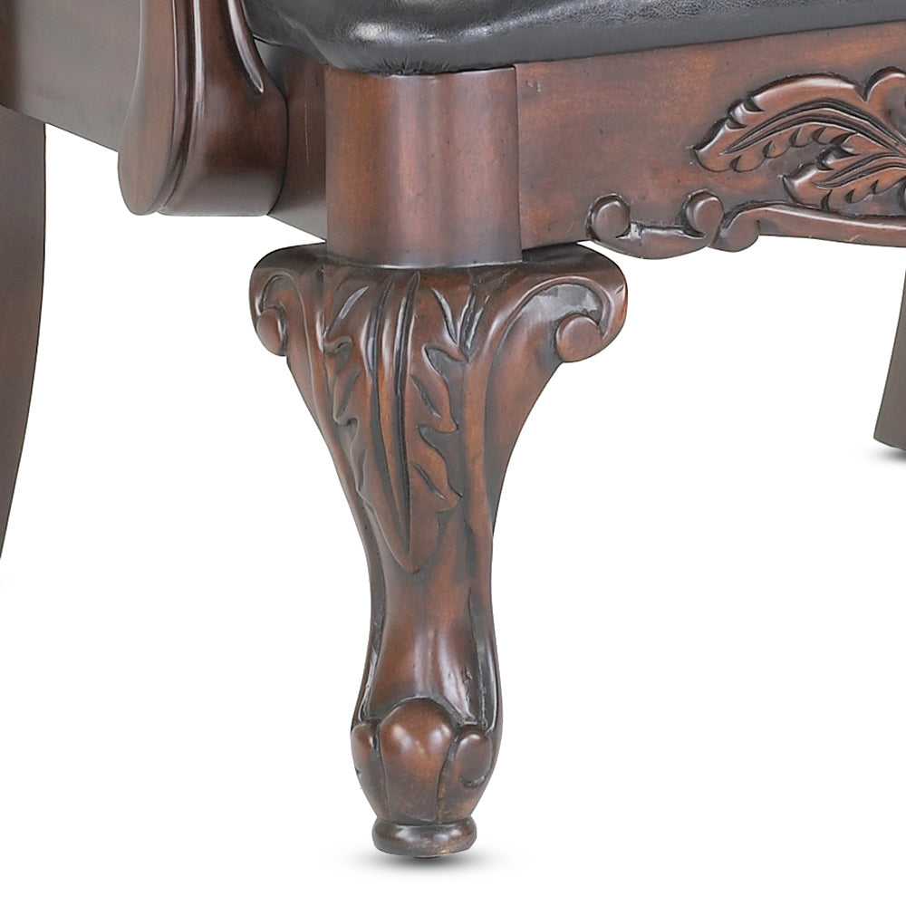 Lucille Arm Chair Brown Brown Traditional Foam Wood Fabric