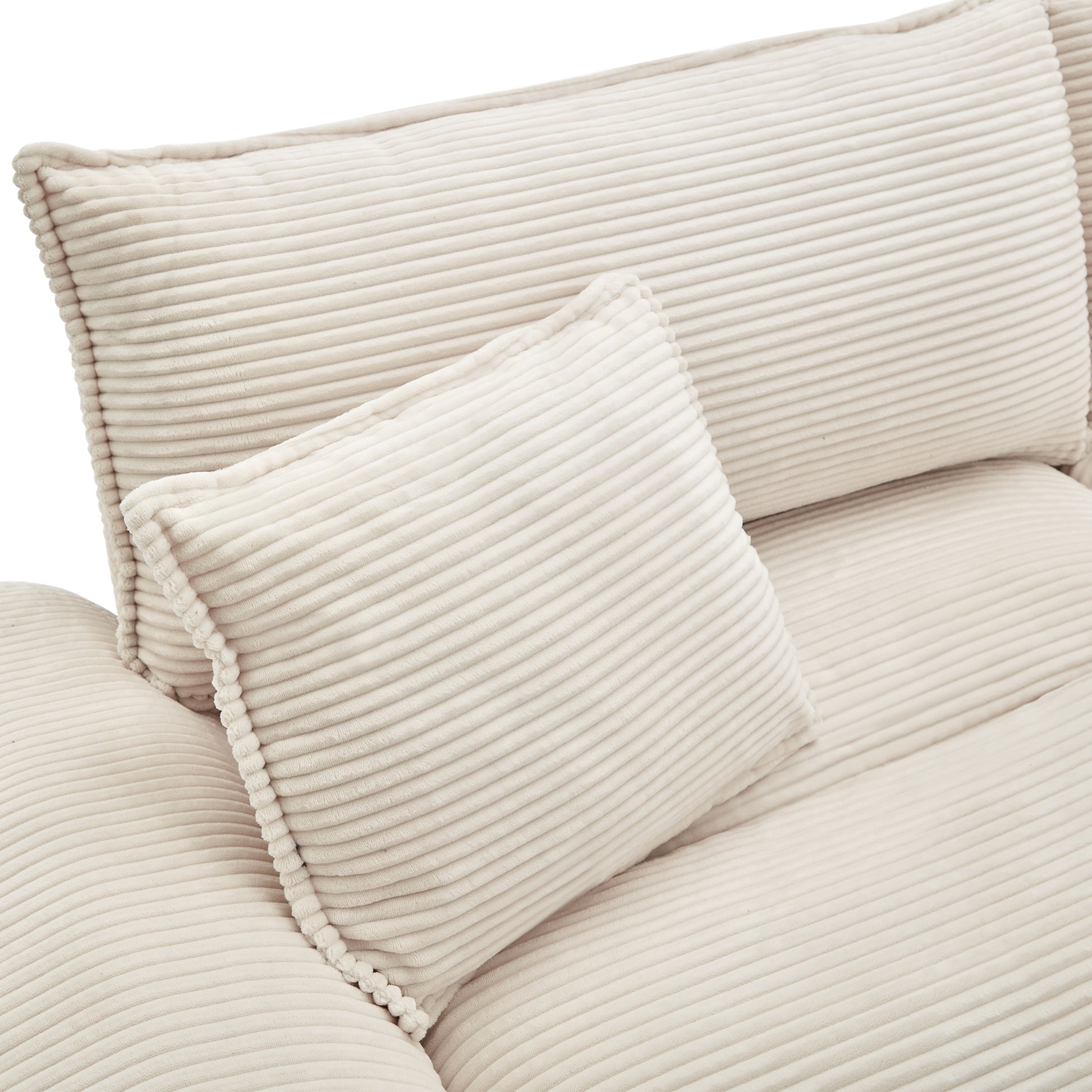 Corduroy Sofa Sleeper Couch Loveseat Sofa With Pillows Comfy Upholstered Deep Seat Sofa For Bedroom,Living Room,Apartment,Office,Dorm Beige Corduroy Beige Foam Upholstered 2 Seat