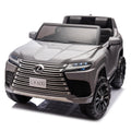 Licensed Lexus Lx600 24V Two Seater Kids Ride On Car W Parents Control,Seat Width 20 Inches,2Wd,Four Wheel Suspension,Bluetooth,Mp3,Music,Adjustable Volume,Power Display,Speeds 1.86 3.11Mph For Kids. Gray Polypropylene