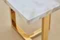 Luxurious Faux Marble Mdf Dinning Table For 6 Or 8, Rectangular 70.9