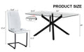 Table And Chair Set.Modern Rectangular Glass Dining Table With 0.39