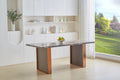 Faux Marble Mdf Dinning Table For 6 Or 8,Rectangular 70.8