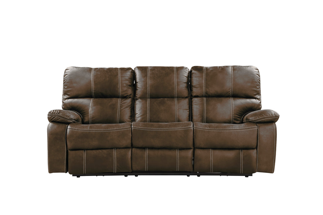 Hooper Brown Power Reclining Sofa Brown Cushion Back Foam Engineered Wood 3 Seat