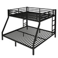 Metal Queen Over King Bunk Bed For Teens And Adults,Space Saving Noise Reduced No Box Spring Needed, Black Black Metal