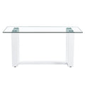 Glass Dining Table Large Modern Minimalist Rectangular For 6 8 With 0.4