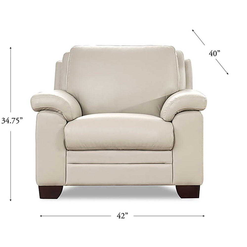 Magnum Leather Chair Beige Memory Foam Genuine Leather