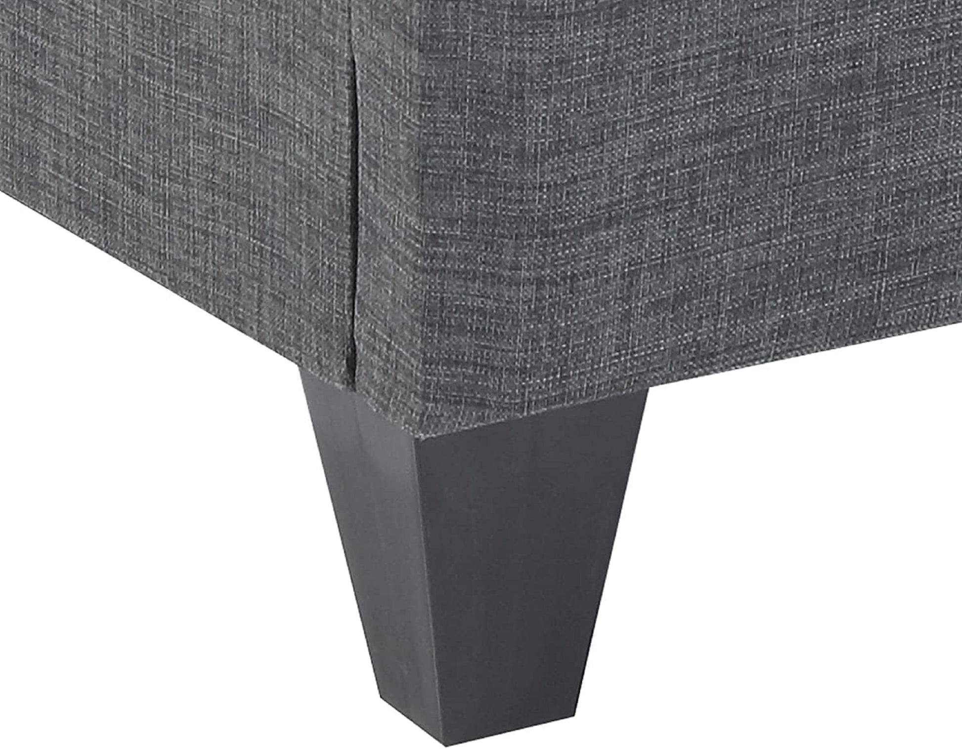 1Pc Contemporary Upholstered Platform Bed Eastern King Linen Like Polyester Fabric Steel Grey Wood Frame Bedroom Box Spring Not Required King Steel Gray Wood Primary Living Space Contemporary Bed Frame Polyester Wood