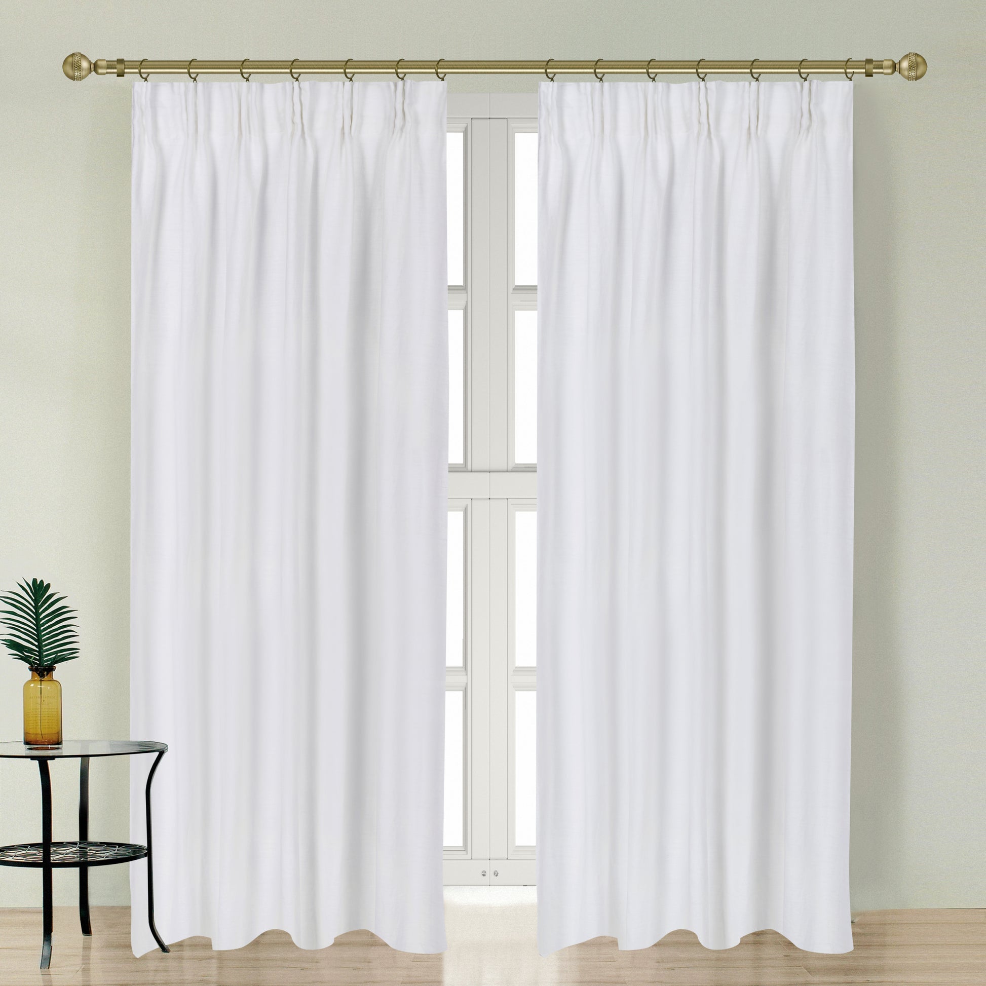 Newport Cotton Lining Window Curtains For Bedroom, Linen Curtains For Living Room, 108 Inches Long Curtains For Living Room, Soft White Soft White Linen