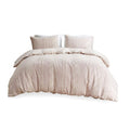3 Piece Cotton Jacquard Duvet Cover Set Queen Pink Cotton