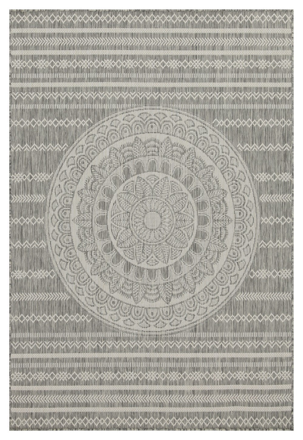 Sunshine Gc Har2018 Silver 5 Ft. 3 In. X 7 Ft. 3 In. Indoor Outdoor Area Rug Silver Polyester Polypropylene