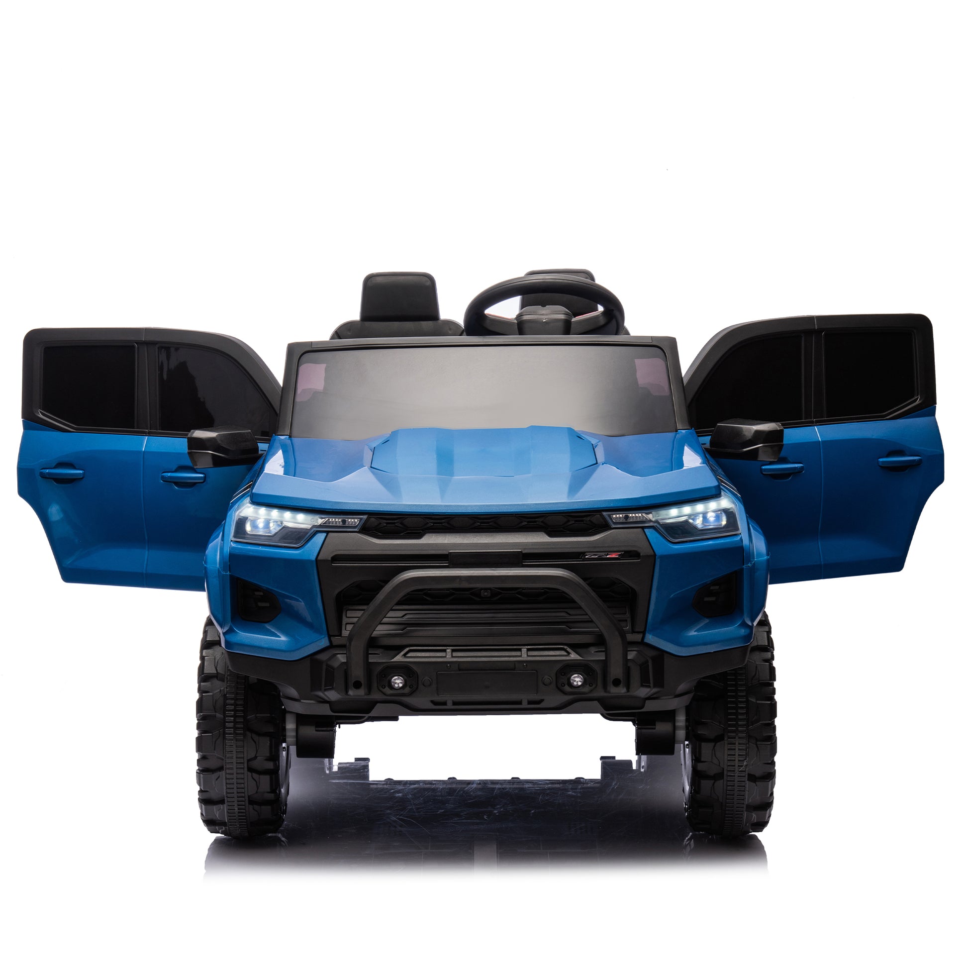 24V10A Two Seater Kids Ride On Electric Pickup, Kids Ride On Toy W Parents Remote Control,4Wd 800W Motors,Two Safety Belts,High Gate Safety Design,Usb,Bluetooth, Speed 2.49 3.73Mph For Kids Aged 3 .