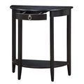 Black Console Table With Bottom Shelf Black Primary Living Space Transitional Pine Drawers Wood