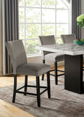 Attractive Set Of 2Pc Counter Height Chairs Dining Room Furniture Gray Flannelette Seat Trim Kitchen Breakfast Black,Light Gray Dining Room Modern,Transitional Dining Chairs Rubberwood Solid Back