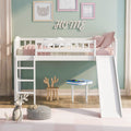 Twin Size Loft Bed With Slide And Ladder, White Old Sku: Lt000504Aak White Solid Wood