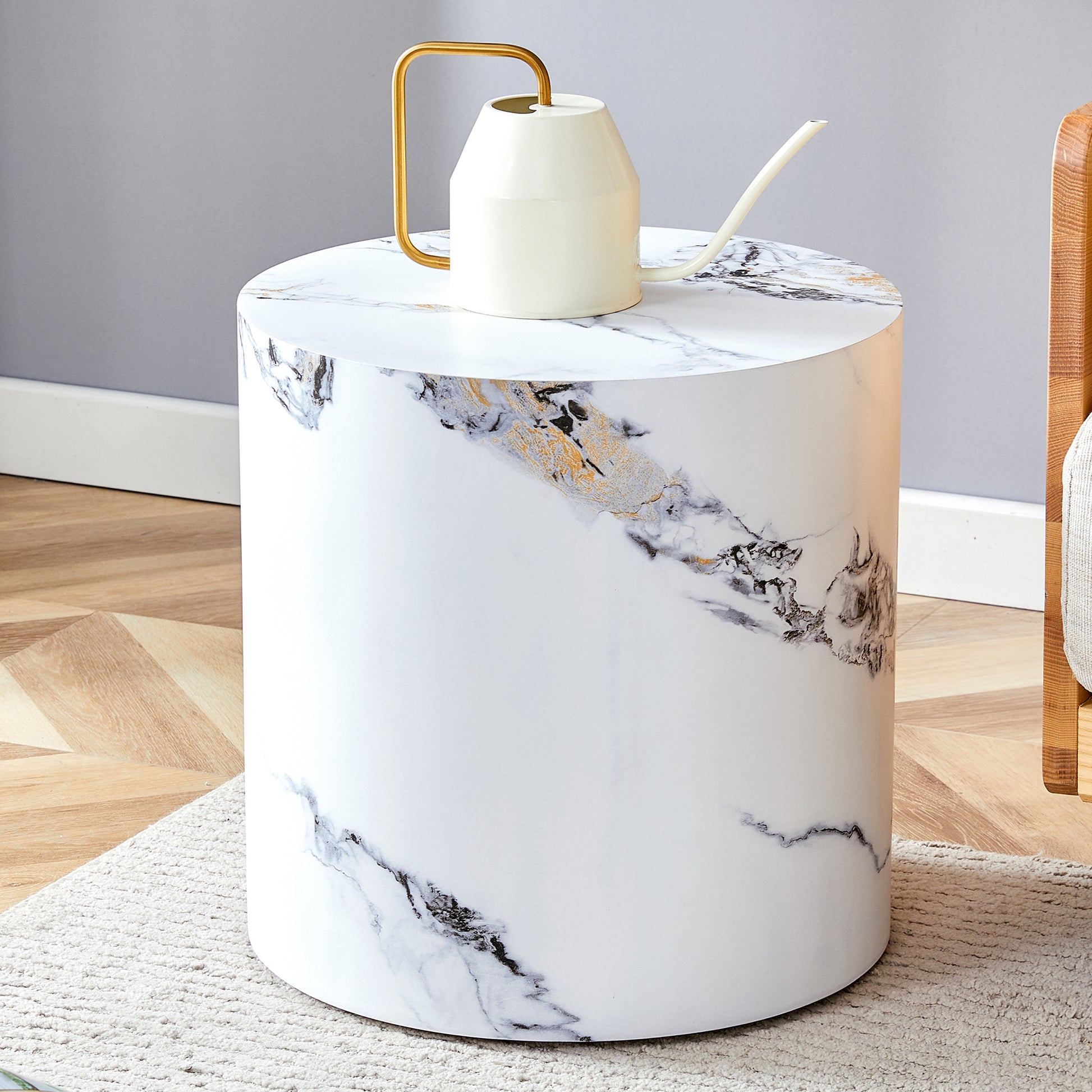 The Cylindrical Table With Its Patterned Design Can Be Easily Integrated Into A Variety Of Interior Styles, From Coffee Tables To Small Dining Tables, Workbenches Or Makeshift Writing Desks. White Mdf