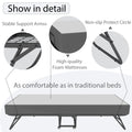 Deluxe Diplomat Folding Bed Twin Size With Luxurious Memory Foam Mattress And A Super Strong Sturdy Frame White Black Metal
