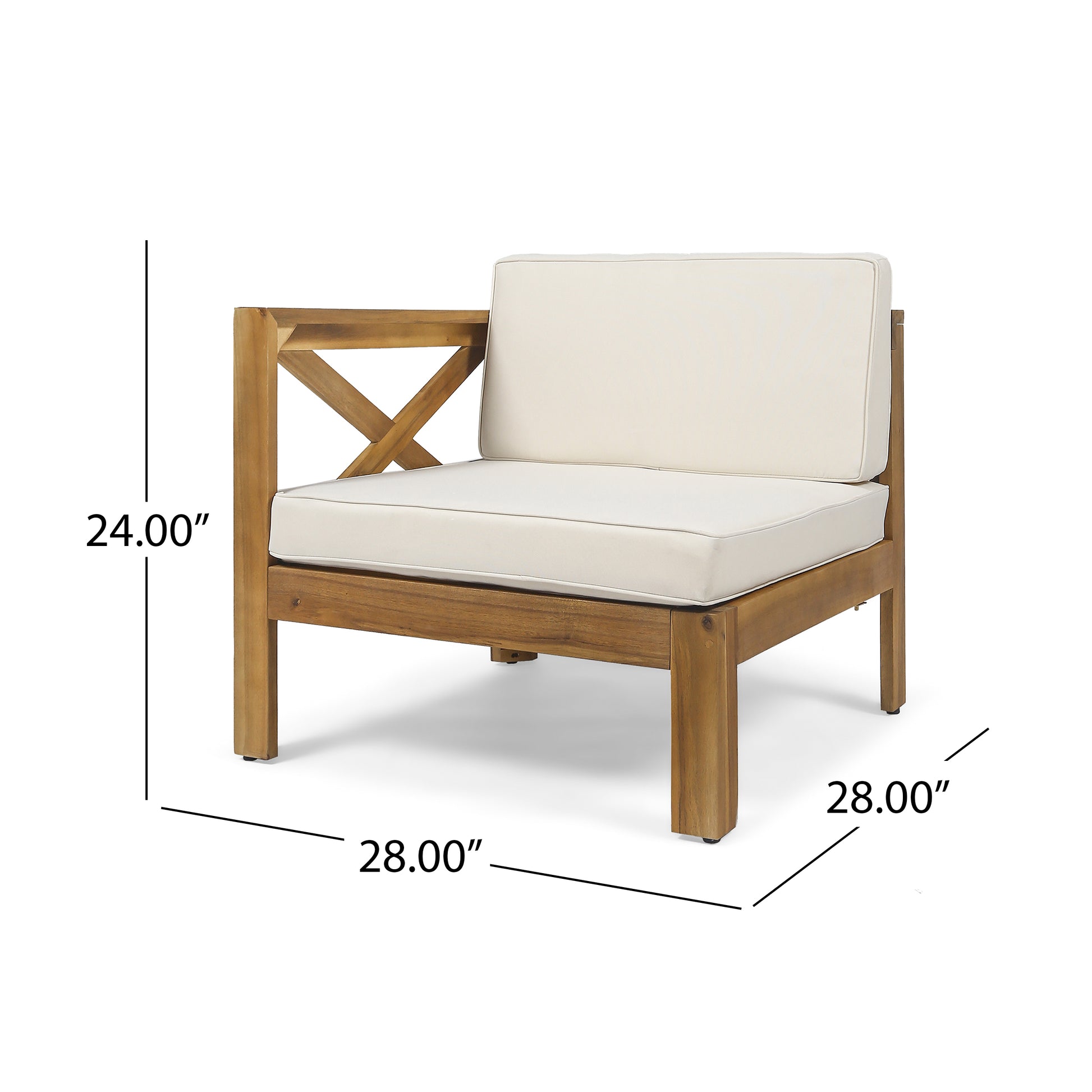 Alcove Lshape Sofa Set, Beige Beige Seats 4 Acacia Wood