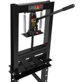 Hydraulic 6 Ton H Frame Garage Floor Adjustable Shop Press With Plates, 6T, Black Black Steel