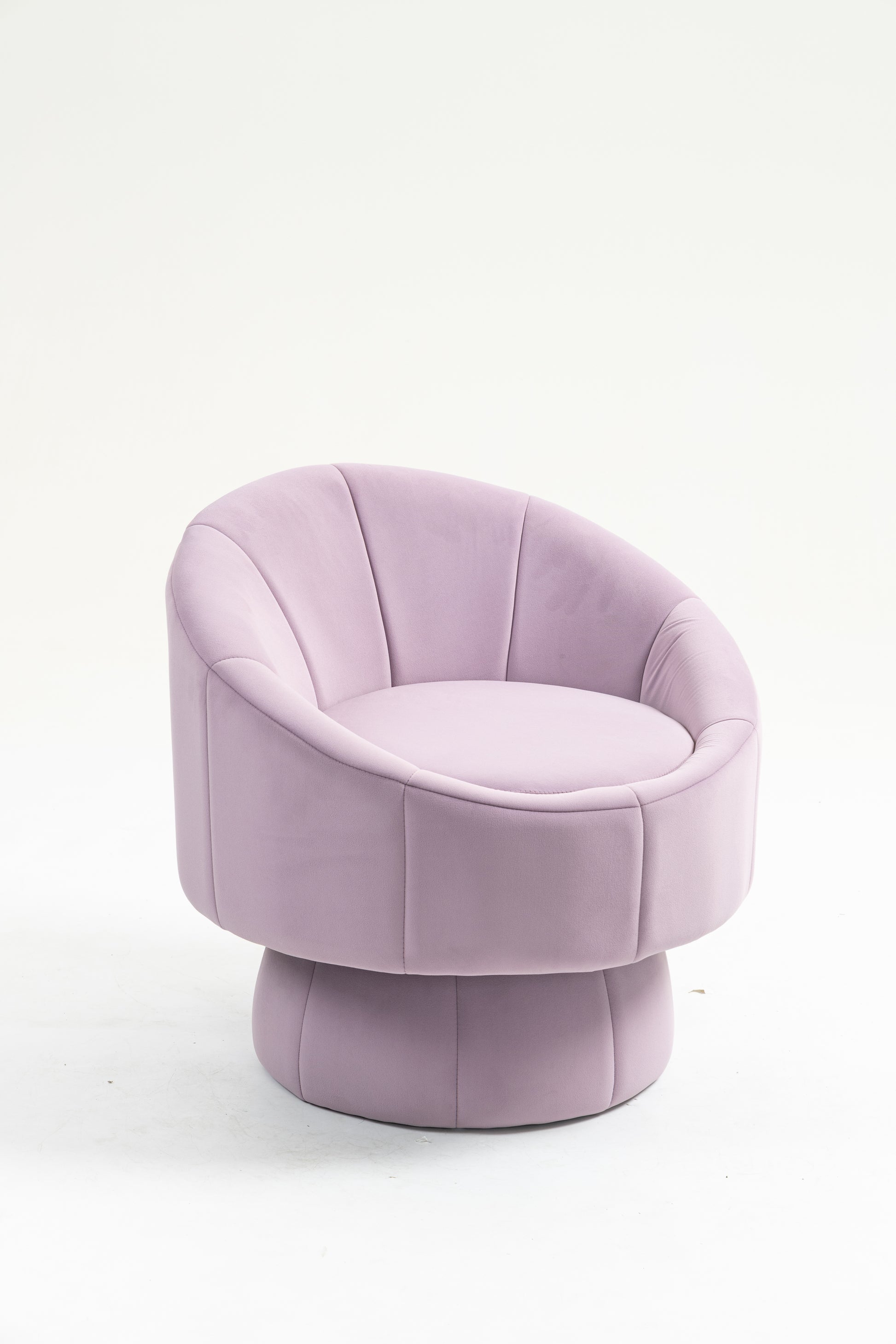 Mid Century Modern Accent Chair With Wood Frame, Upholstered Living Room Chairs With Waist Cushion, Reading Armchair For Bedroom Sunroom Purple Velvet