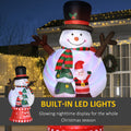 Outsunny 8Ft Christmas Inflatables Outdoor Decorations Snowman With Rotating Colorful Light, Blow Up Led Yard Display Christmas Decor For Lawn Garden White Polyester