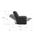 Ferrar Gray Reclining Sofa Gray Foam Solid Wood 3 Seat