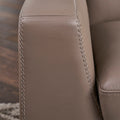 Soma Leather Chair Taupe Primary Living Space Mid Century Modern Eucalyptus Down Filling Genuine Leather