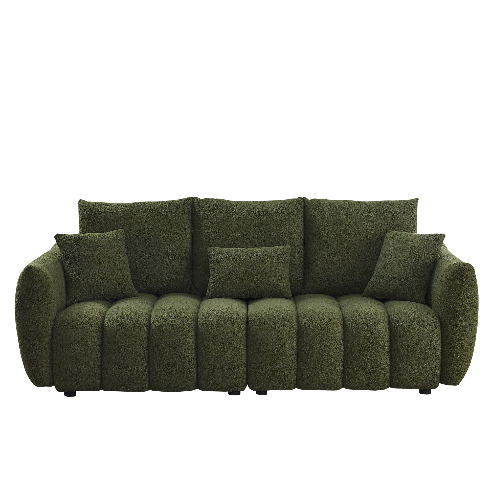 3 Seater 3 Seater Combo Sofa Modern Living Room Sofa, Teddy Sofa, Wooden Frame, 6 Cushions, Apartment Sofa Furniture Green Wood Primary Living Space Pine Foam Fabric 6 Seat