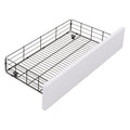Metal Full Size Platform Bed With 4 Drawers, Upholstered Headboard And Footboard, Sockets And Usb Ports, White Full White Black Fabric Metal