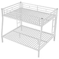 Full Xl Over Queen Metal Bunk Bed With Ladder And Guardrails, White Box Spring Not Required Full Xl White Metal Metal