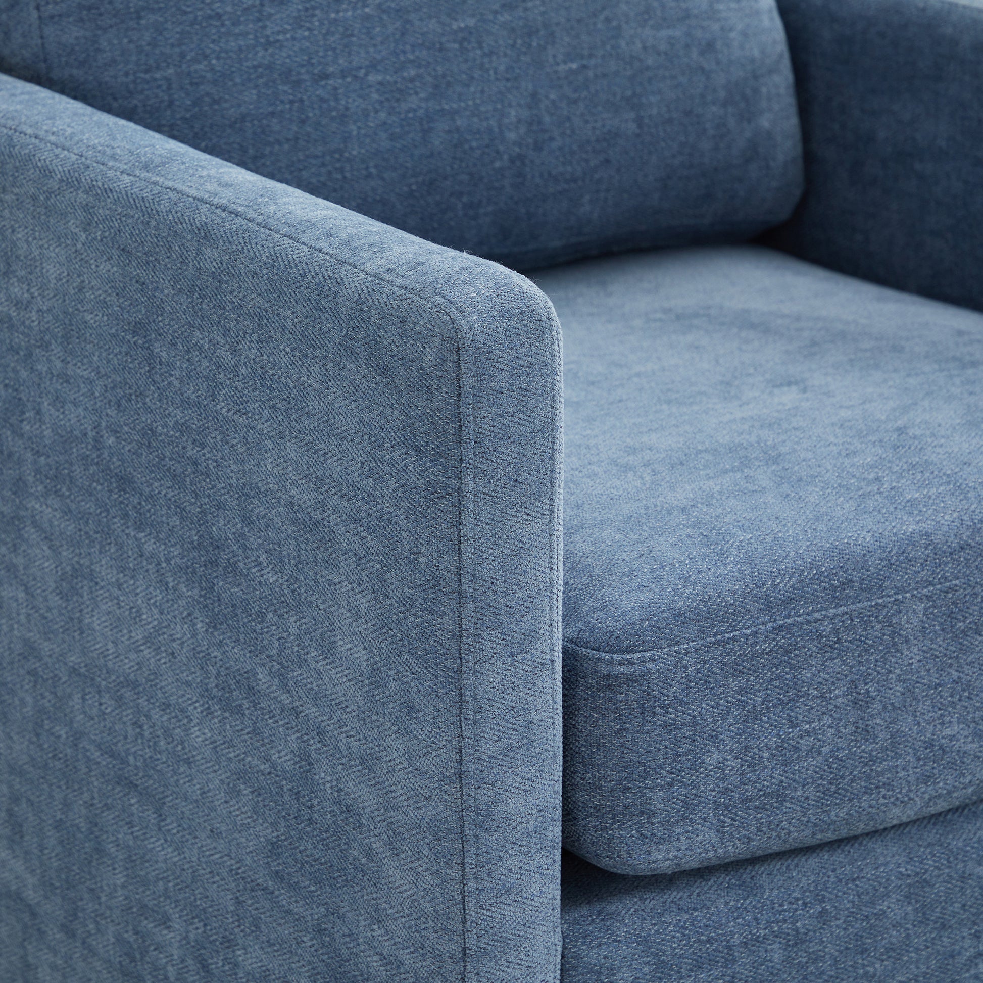 30.7"W Square Upholstered Swivel Accent Chair And Comfy Accent Single Sofa Chair, 360 Degree Club Chair, Lounge Armchair For Living Room Bedroom Apartment Nursery. Blue Blue Chenille