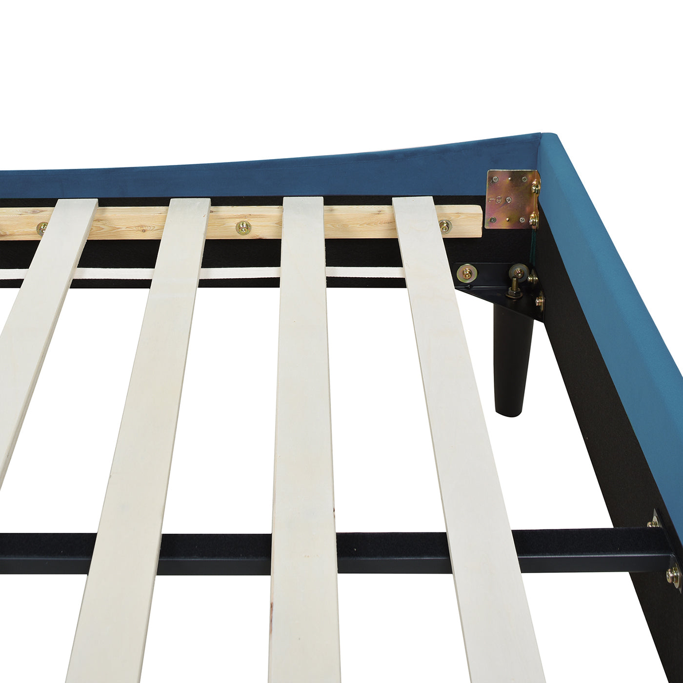 Aspen Vertical Tufted Modern Headboard Platform Bed Set, Queen, Satin Teal Blue Velvet Box Spring Not Required Queen Blue Wood Foam Velvet Velvet