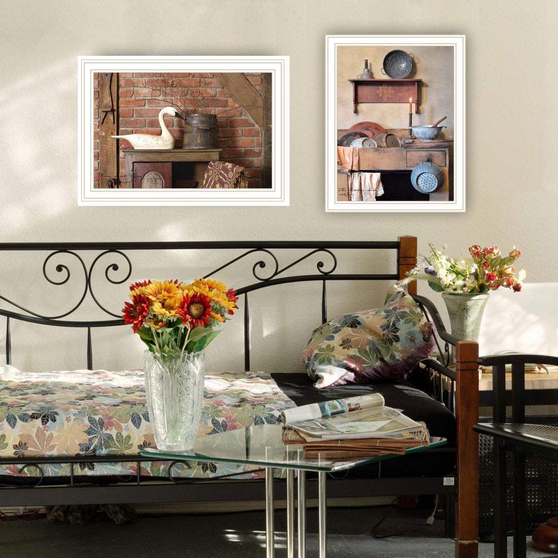 2 Piece Vignette Home Sweet Home White Framed Wall Art For Living Room, Bedroom Wall Art Print For Home Decor By Billy Jacobs Multicolor Wood Paper