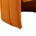 Coolmore Accent Chair With Ottoman, Mid Century Modern Barrel Chair Upholstered Club Tub Round Arms Chair For Living Room Bedroom Office Orange Velvet Orange Foam Velvet