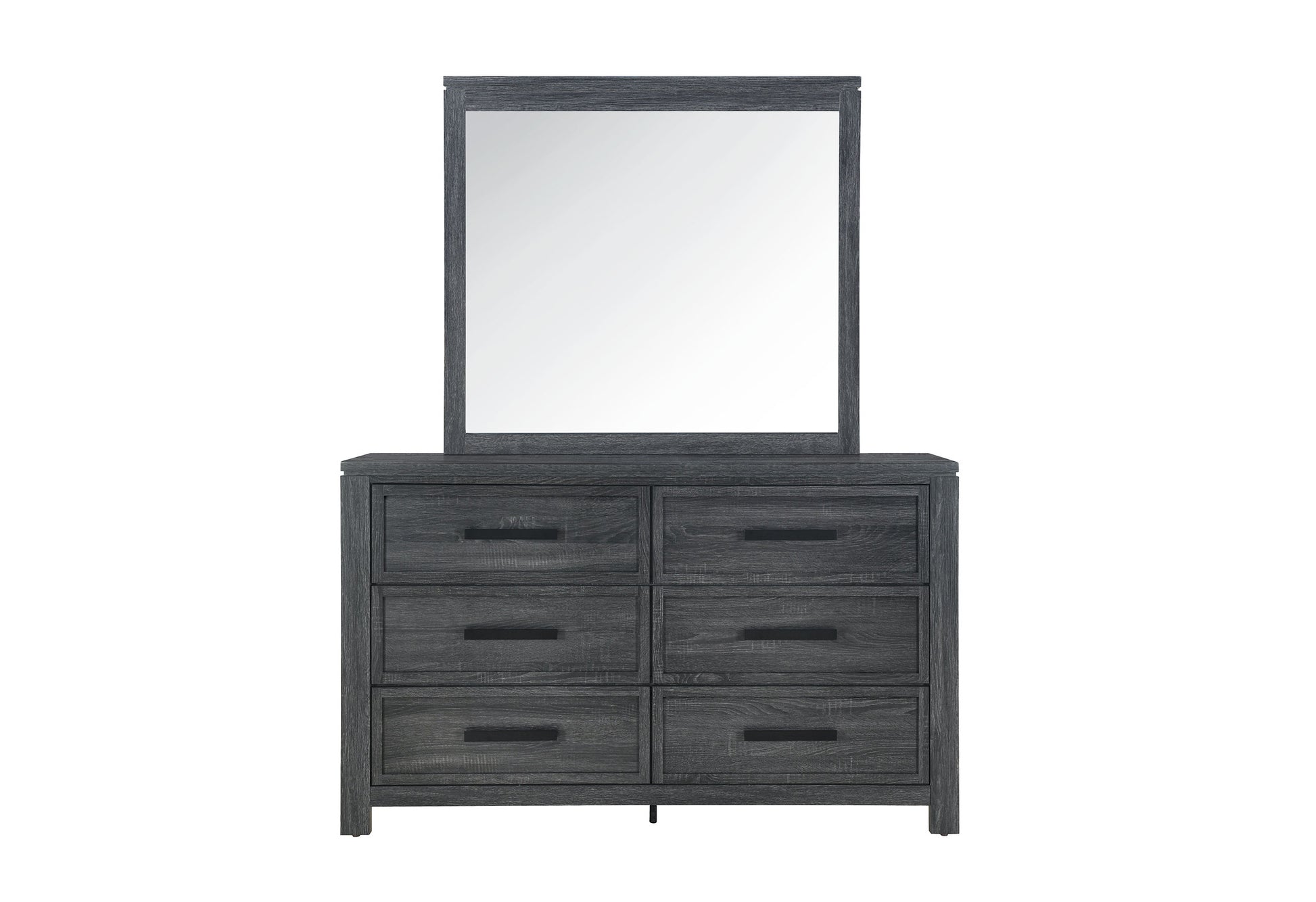 Aya Dark Grey Mirror Dark Gray Solid Wood Mdf