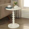White Round Wooden Side Table White Primary Living Space Round Wood Pedestal