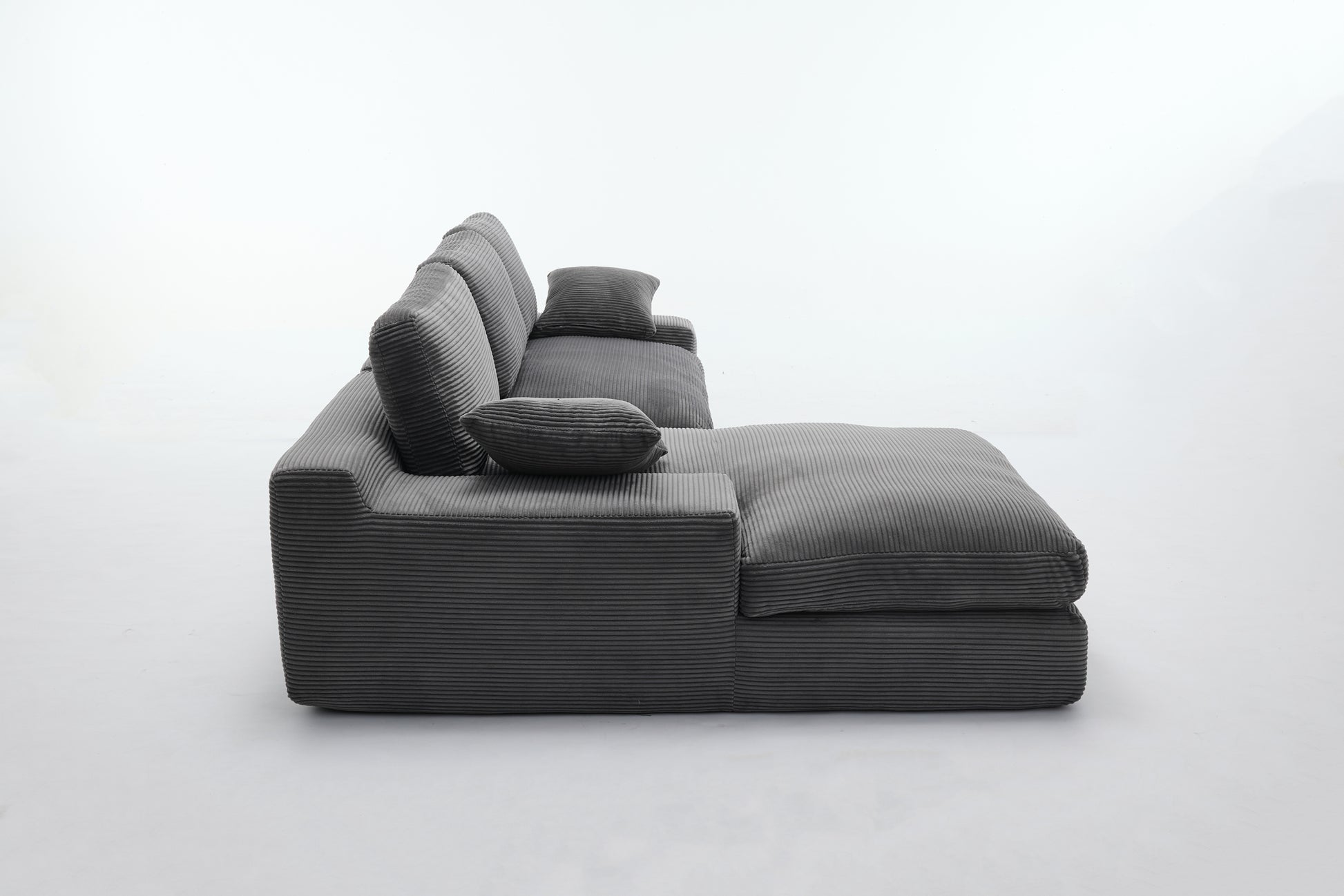 99*69" Modular Sectional Living Room Sofa Set, Modern Minimalist Style Couch, Upholstered Sleeper Sofa For Living Room, Bedroom, 2 Pc Free Combination, Installation Free Sofa, L Shape, Grey Grey Primary Living Space Soft Minimalist,Modern Foam Spring 4