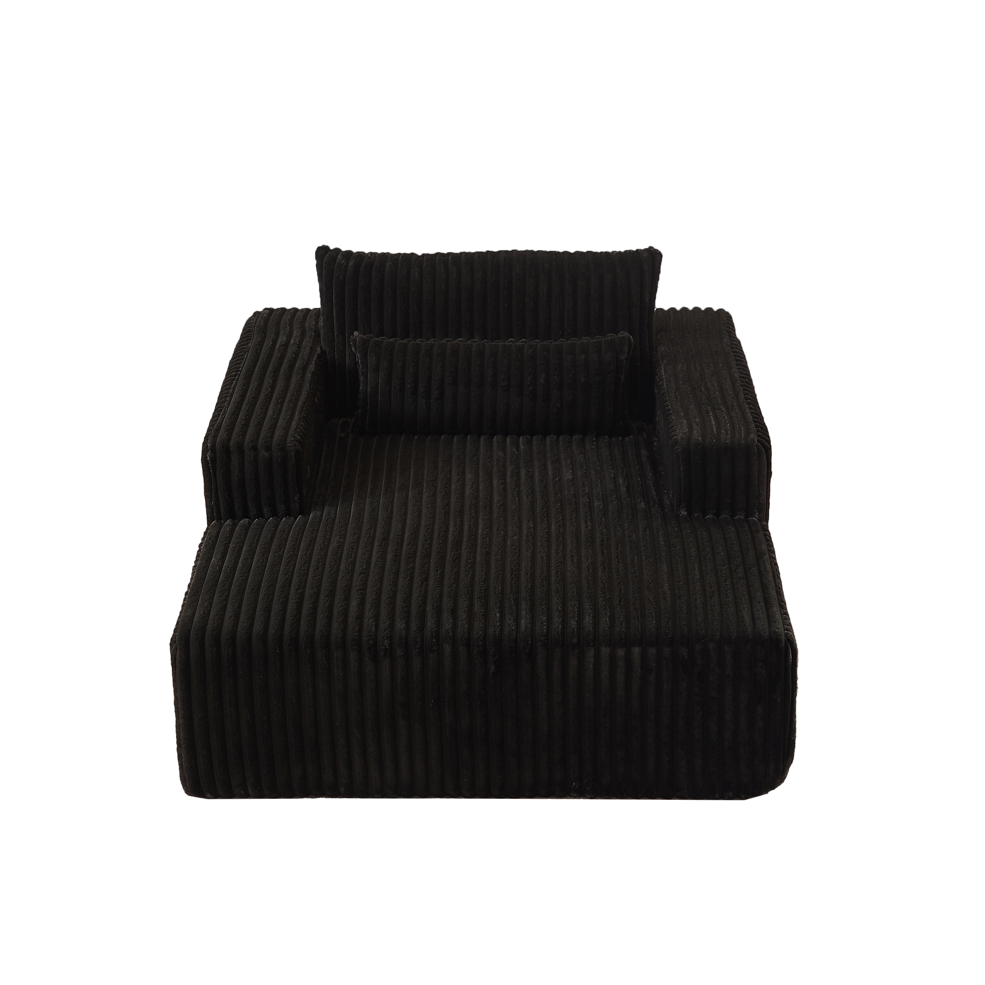 75 Inch Corduroy Sponge Sofa Lounge Chair,No Assembly Required,Fluffy Modern Sleeper Chair For Indoor Living Room Bedroom Black Foam Corduroy 1 Seat