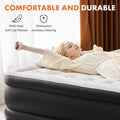 Inflatable Air Mattress With Built In Pump, Queen Size 18In Black Pvc Queen