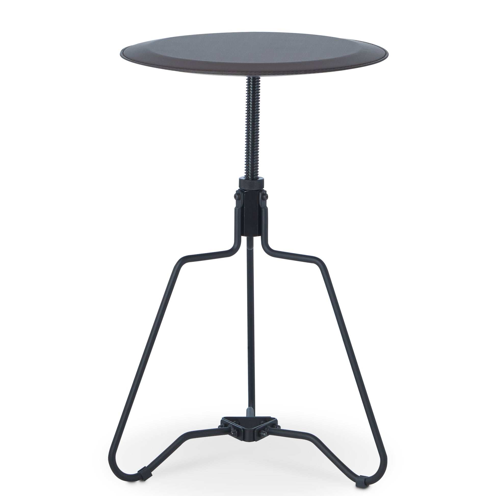 Espresso And Sandy Black End Table With Adjustable Height Top Espresso Primary Living Space Contemporary Round Wood Metal