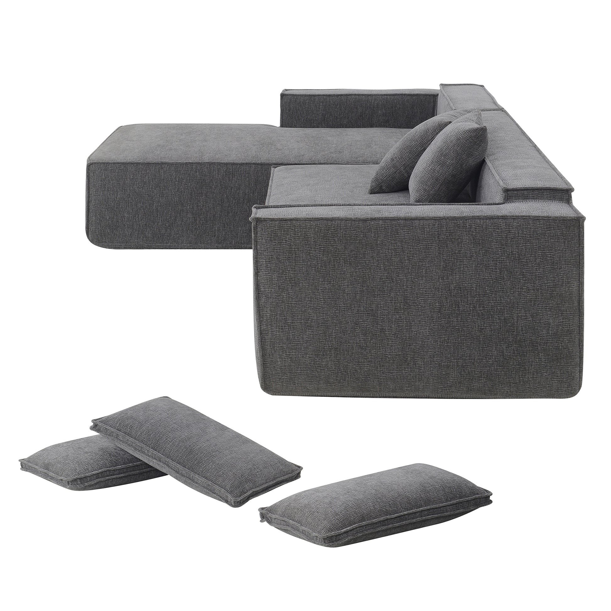 9587G Package Gray Chenille 1 Seat