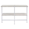 White Oak And Chrome Sofa Table With 1 Shelf Oak Modern Shelves Rectangular Wood Metal