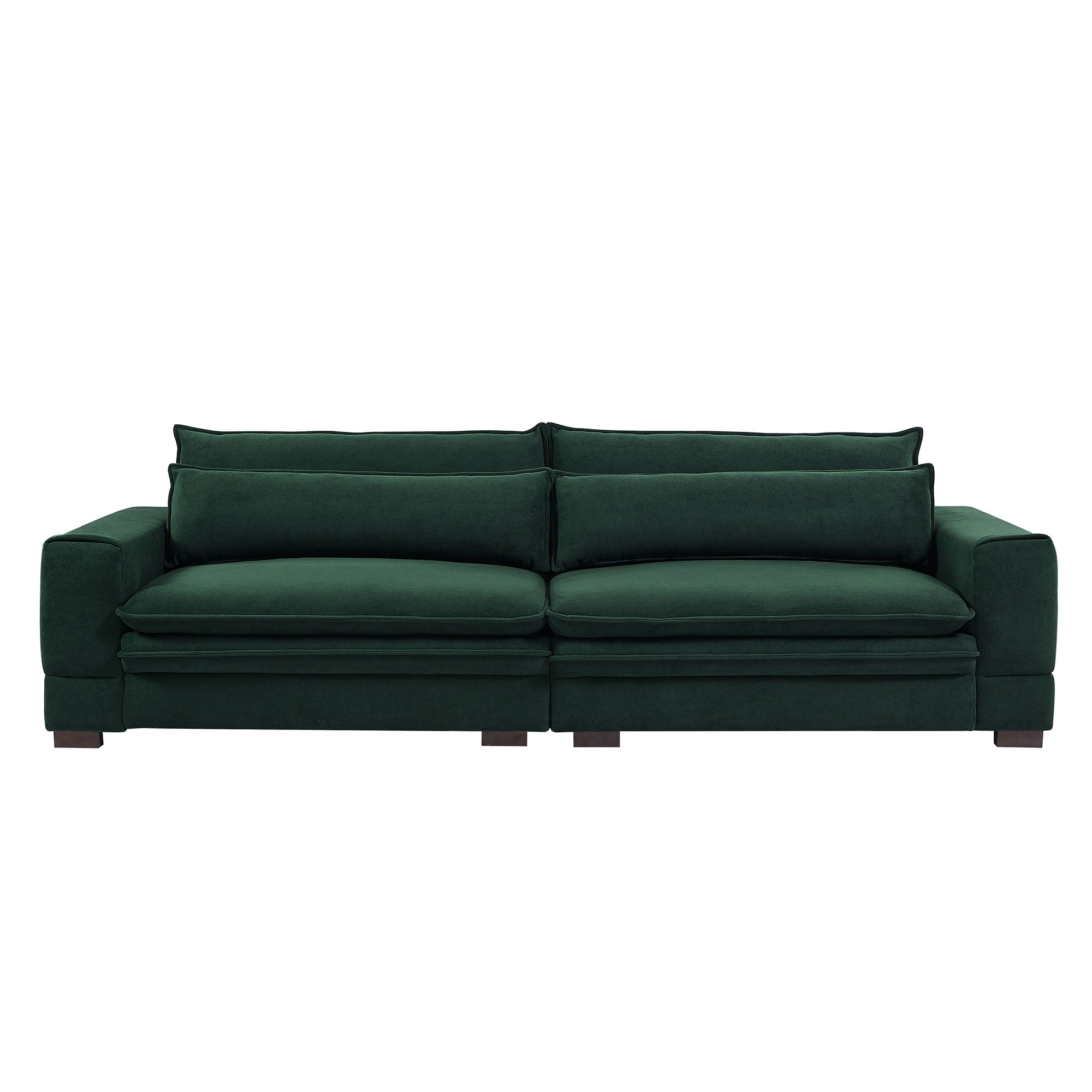 104.72'' Mid Century Sofa Couch Modern Upholstered Couch For Livingroom,Bedroom, Apartment, Home Office Green Green Fabric 4 Seat