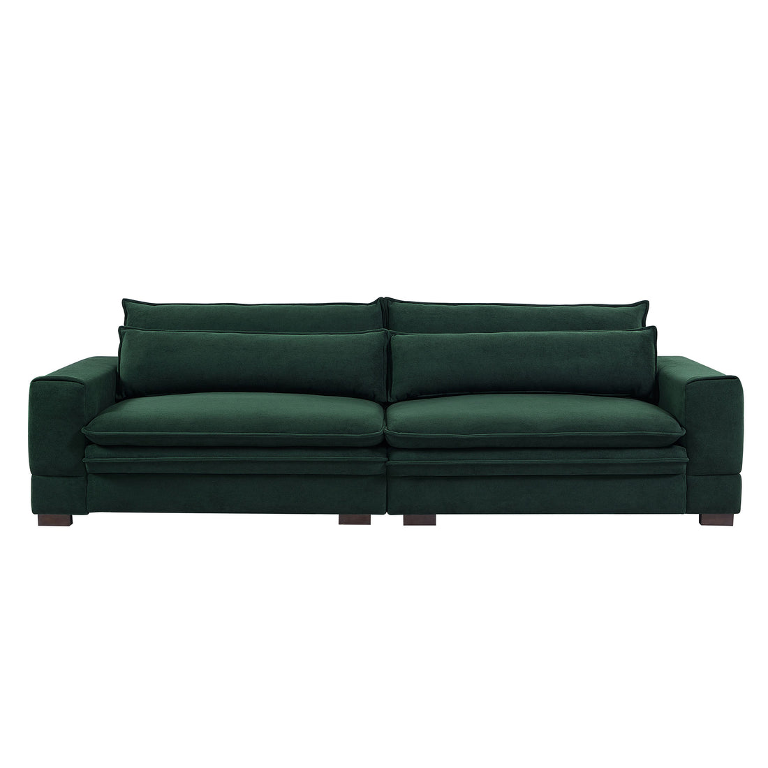 104.72'' Mid Century Sofa Couch Modern Upholstered Couch For Livingroom,Bedroom, Apartment, Home Office Green Green Fabric 4 Seat
