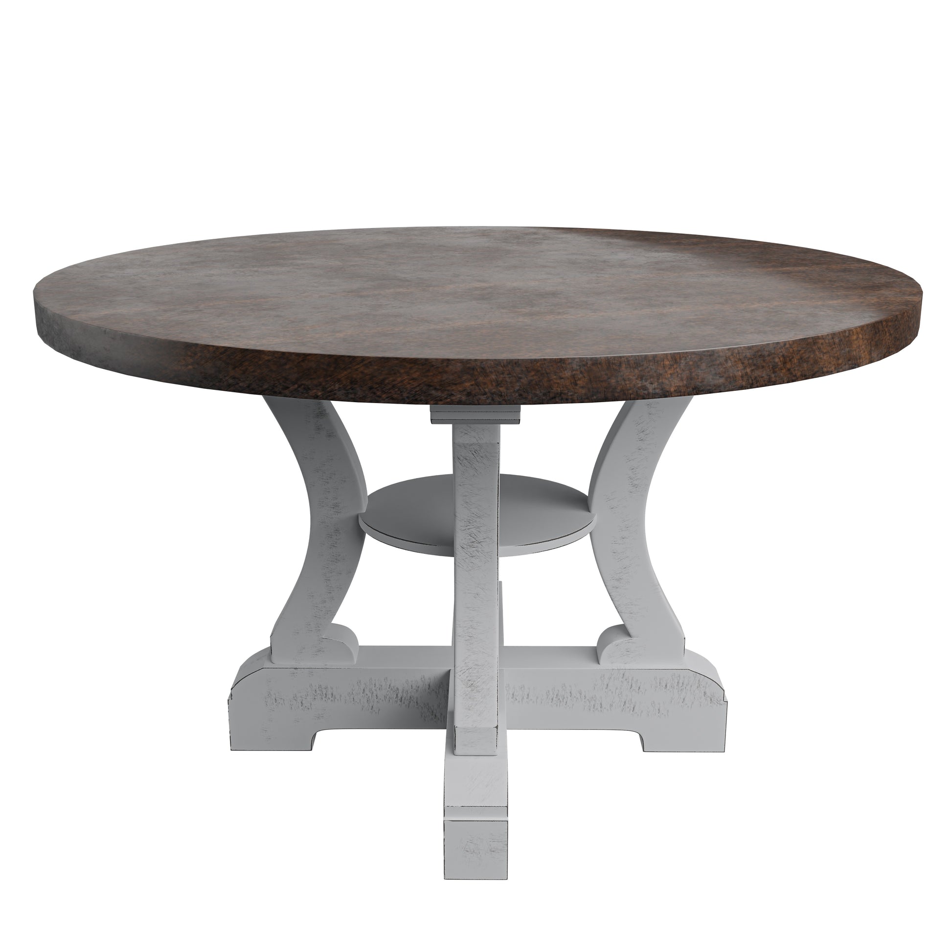 White Dining Room Wooden 1Pc Round Dining Table Elegant Design Furniture White Seats 4 White Classic,Contemporary,Traditional Rubberwood Round Rubber Wood,Solid Wood