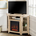 Classic Glass Door Fireplace Tv Stand For Tvs Up To 55