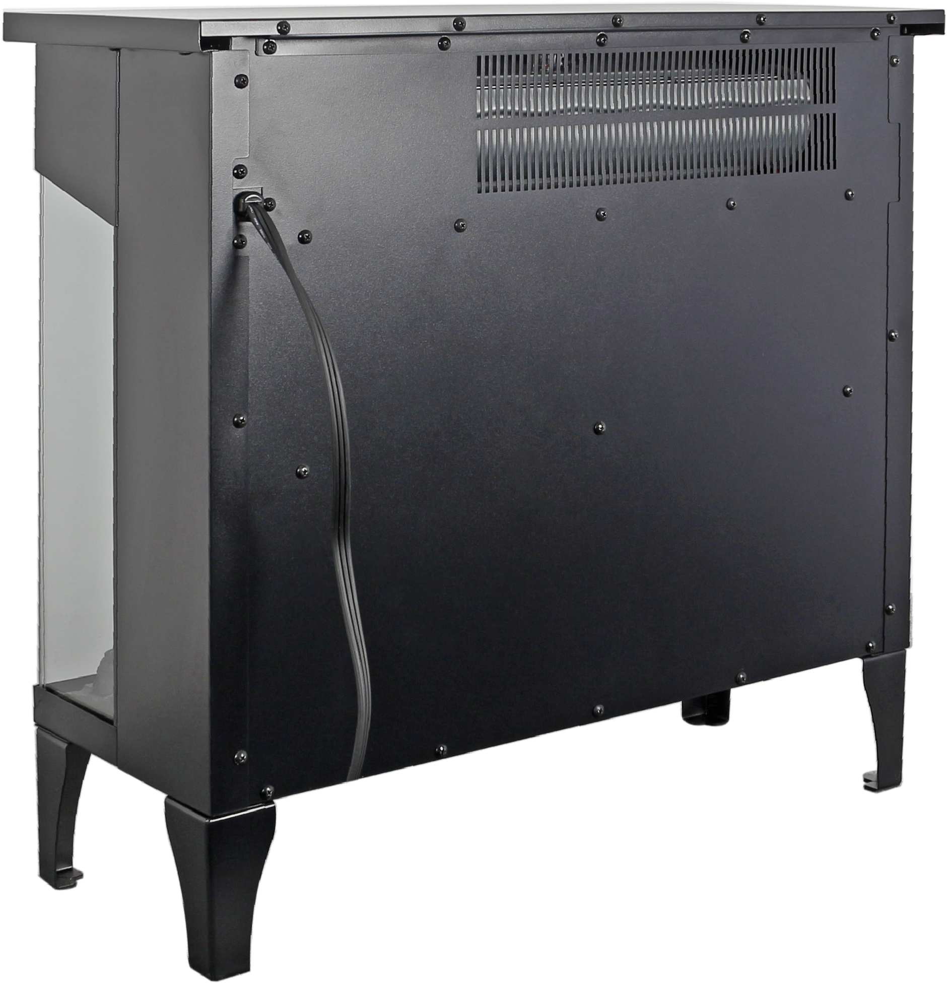 24 Inch Three Sided Glass Electric Fireplace With Feet Powder Coated Electric Antique Black Vent Free Primary Living Space Yes Insert Tempered Glass Sheet Metal Electric