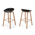 Barstool Set Of 2 Black Polypropylene