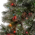 7' Faux Cashmere And Snow Bristle Mixed Tree With 75Pine Cones And 900Multi Lights Ul,1233Tips,D Green Pvc