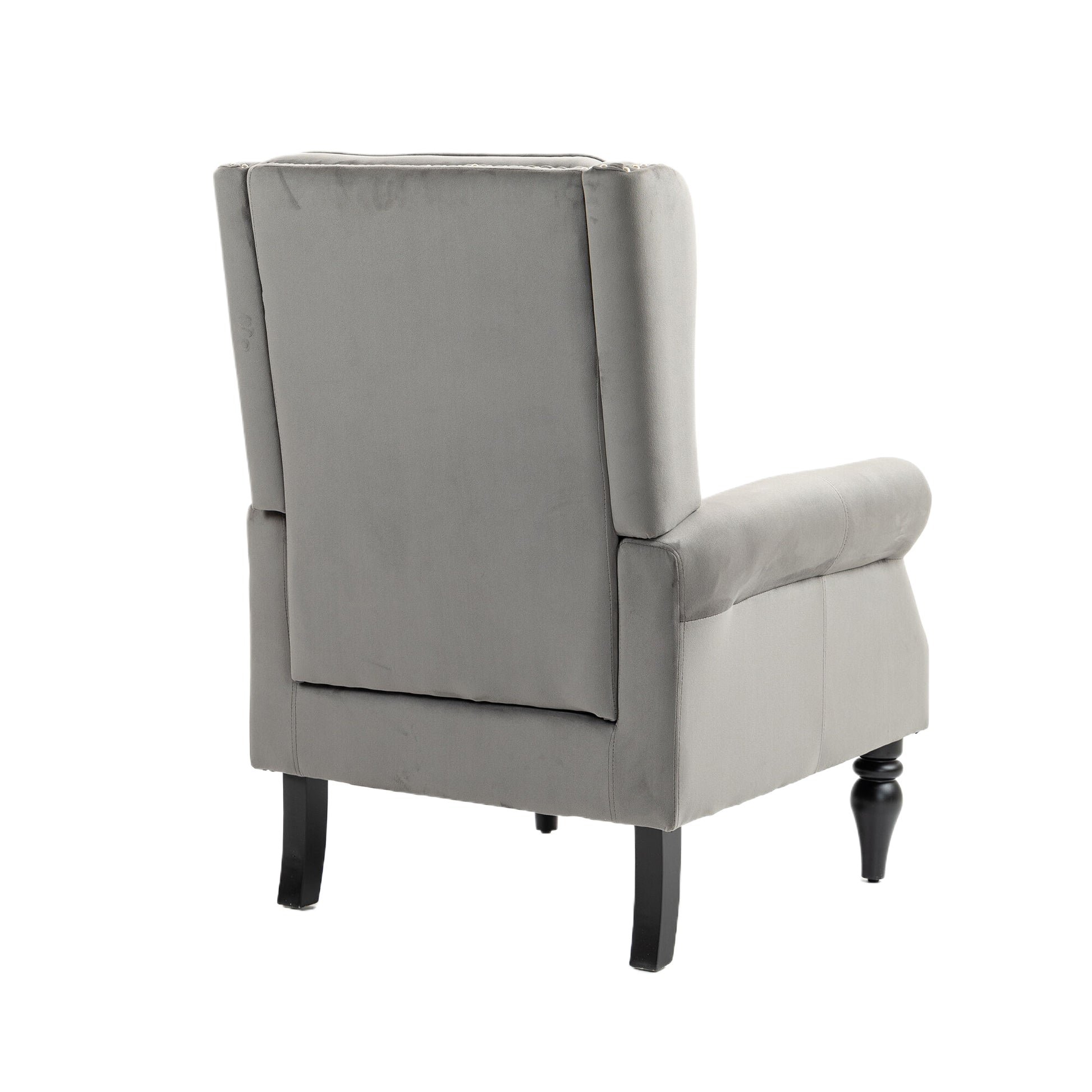 Coolmore Wood Frame Armchair, Modern Accent Chair Lounge Chair With Sturdy Wood Legs For Living Room Bedroom Dark Gray Dark Gray Foam Velvet